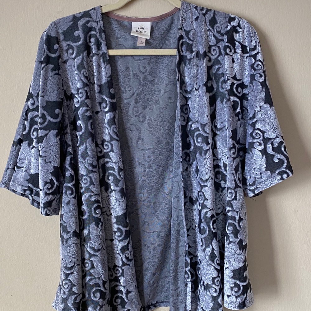 Beautiful Silver Velvet Cardigan